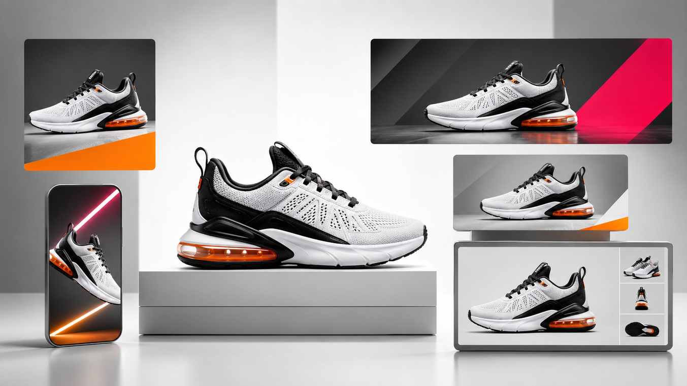 Different high-resolution image exports prepared for ecommerce product pages, website hero sections, social media posts, and ads