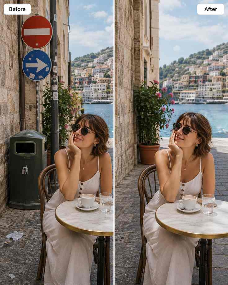 Fotografie vyčištěna po odstranění nežádoucího předmětu